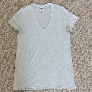 PINK tee shirt, light grey, small